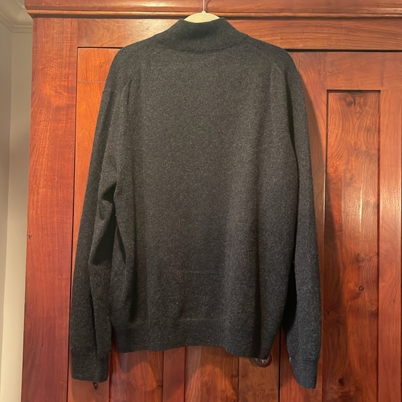 Saks Fifth Avenue 100% Cashmere Men's 1/4 Zip Sweater XXL Charcoal Gray NWOT - Picture 2 of 5